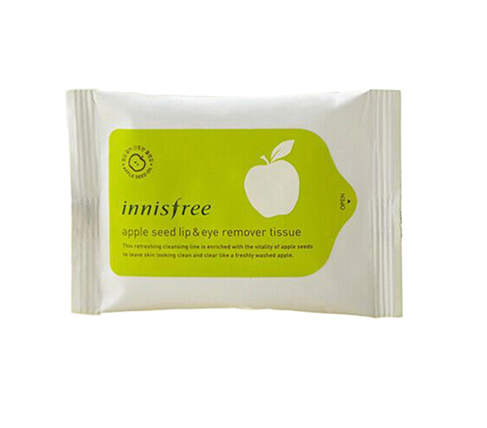 Innisfree Apple Seed Lip & Eye Remover Tissue 30 sheets - Misumi Cosmetics Nepal