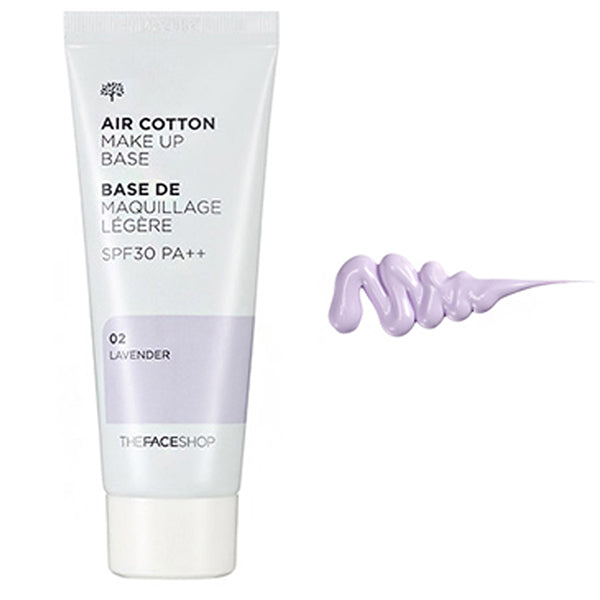 THE FACESHOP Air Cotton Makeup Base 02 Lavender - Misumi Cosmetics Nepal